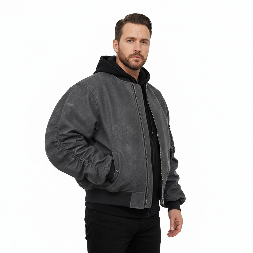 Veste en Cuir Homme Coupe Oversize – Style Urbain à Capuche