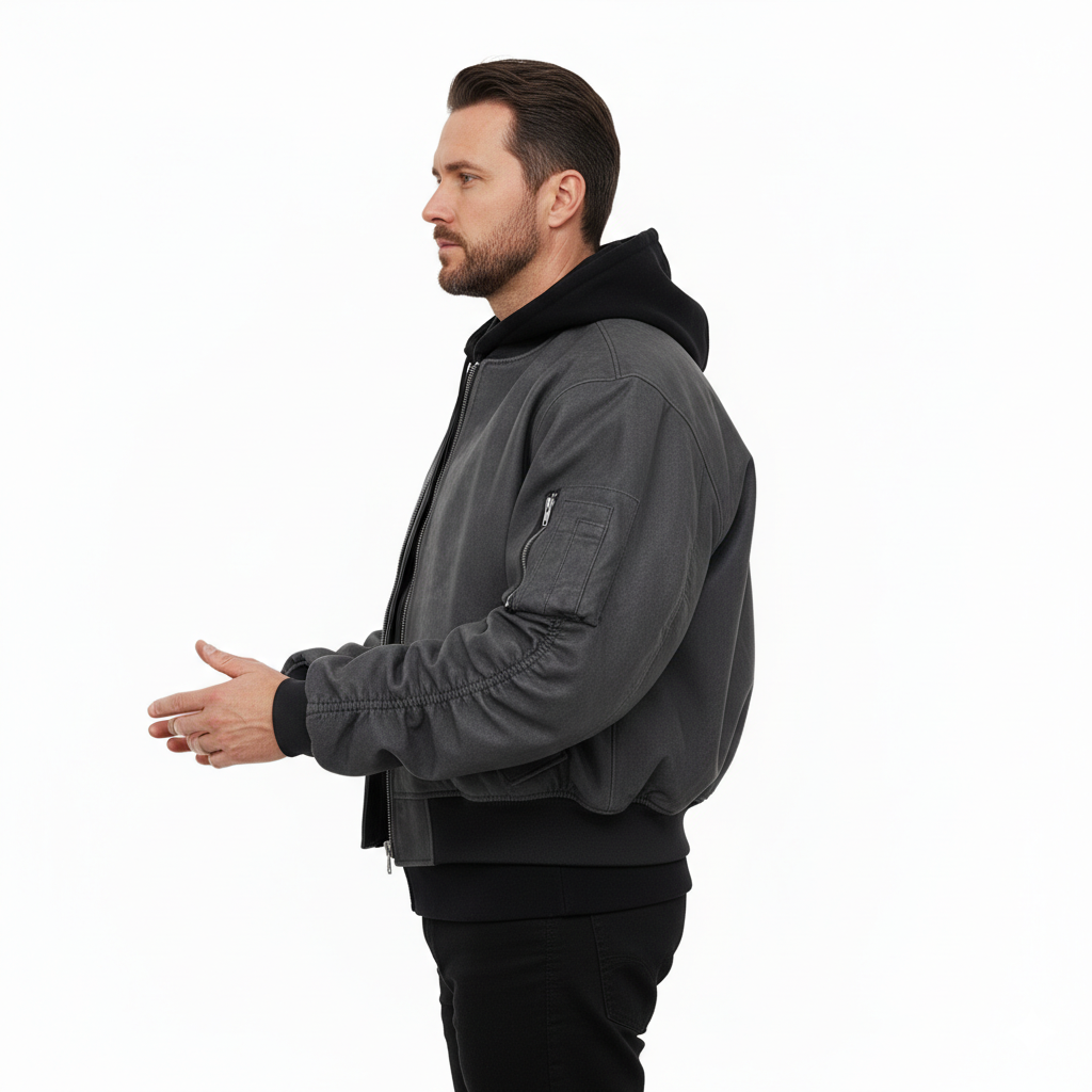 Veste en Cuir Homme Coupe Oversize – Style Urbain à Capuche