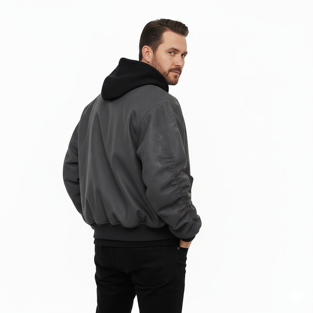 Veste en Cuir Homme Coupe Oversize – Style Urbain à Capuche