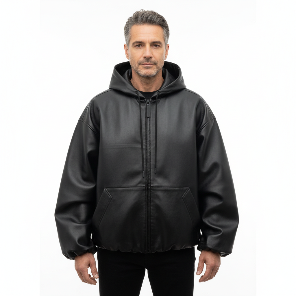 Veste en Cuir Homme Coupe Ample – Look Streetwear Urbain