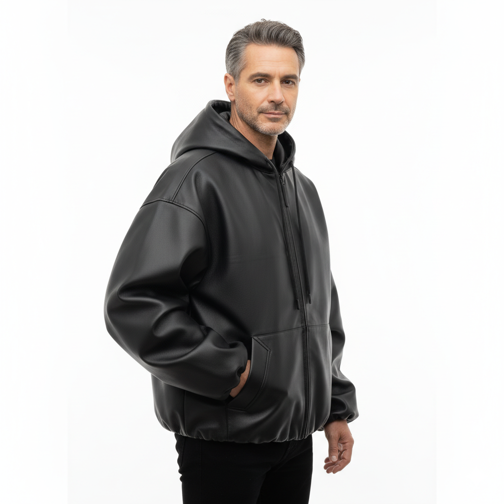 Veste en Cuir Homme Coupe Ample – Look Streetwear Urbain