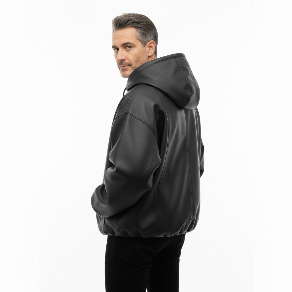 Veste en Cuir Homme Coupe Ample – Look Streetwear Urbain