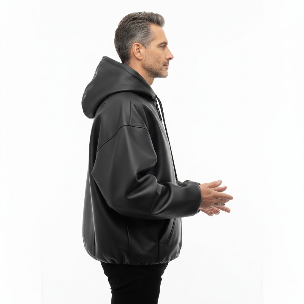 Veste en Cuir Homme Coupe Ample – Look Streetwear Urbain