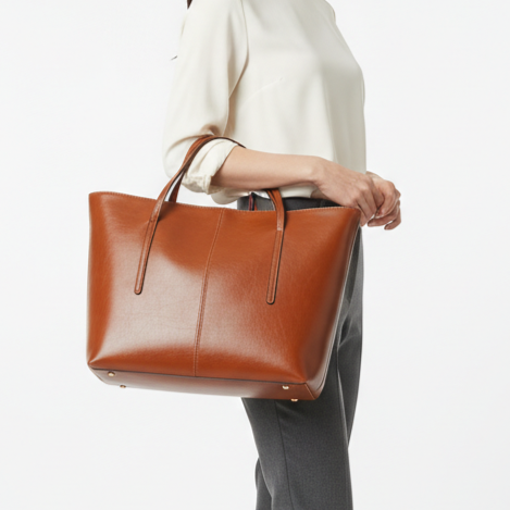 Sac en Cuir Femme Format Cabas – Grande Capacité et Style Urbain