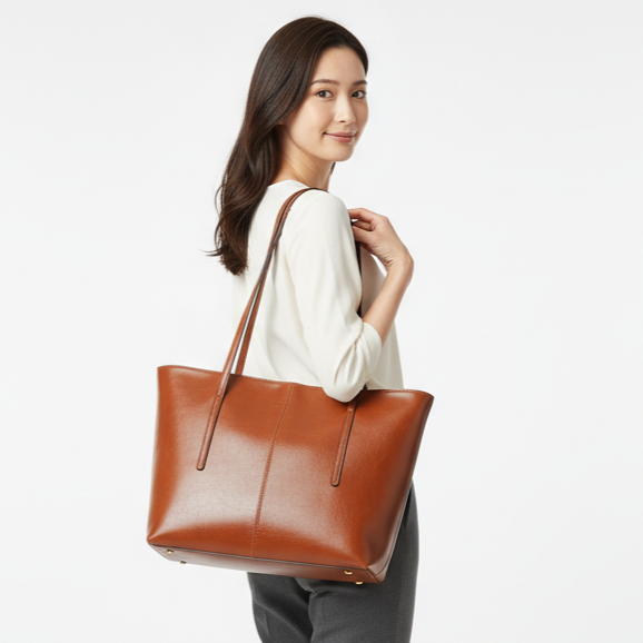 Sac en Cuir Femme Format Cabas – Grande Capacité et Style Urbain