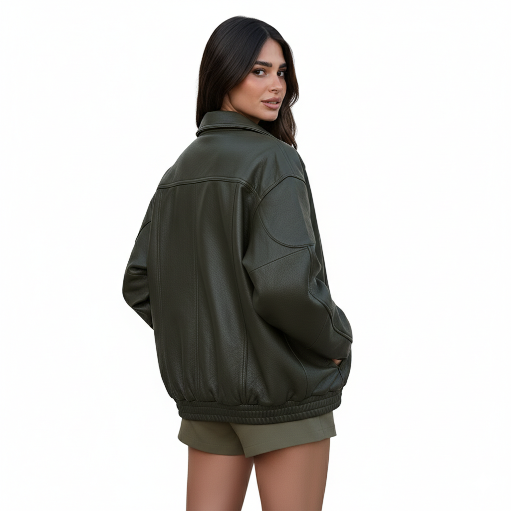 Veste en Cuir Femme Courte – Style Vintage et Coupe Décontractée