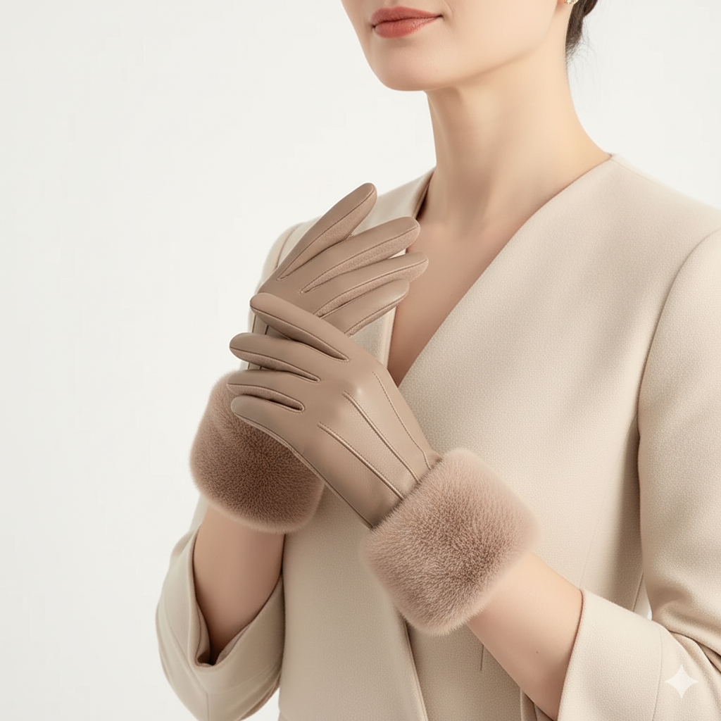 Gants en Cuir Femme – Manchette Douce et Style Urbain