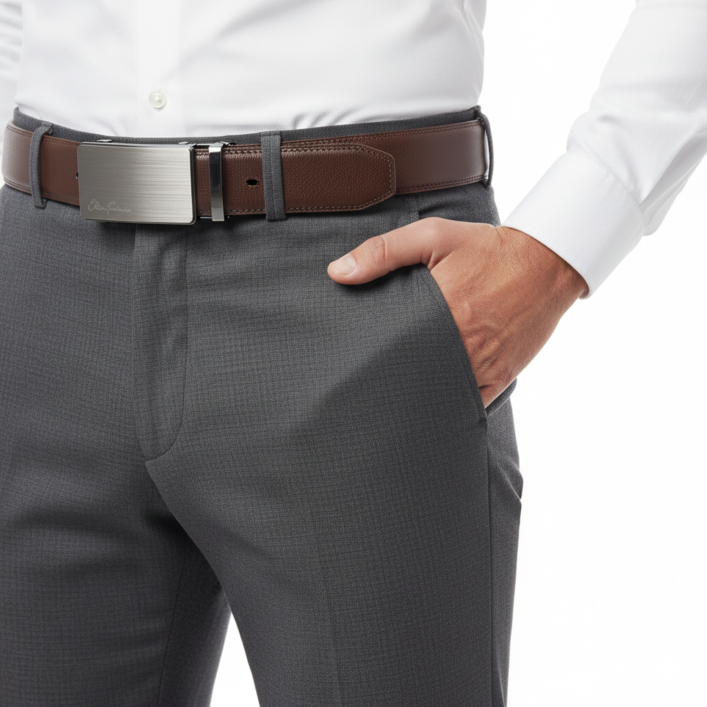 Ceinture en Cuir Homme à Boucle Automatique – Style Élégant et Moderne