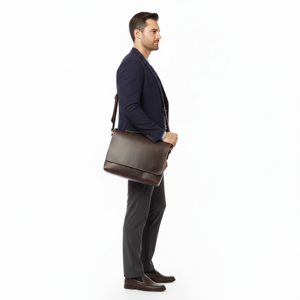 Sac en Cuir Homme Style Urbain – Bandoulière Messenger à Rabat - vue 3 | Roselys