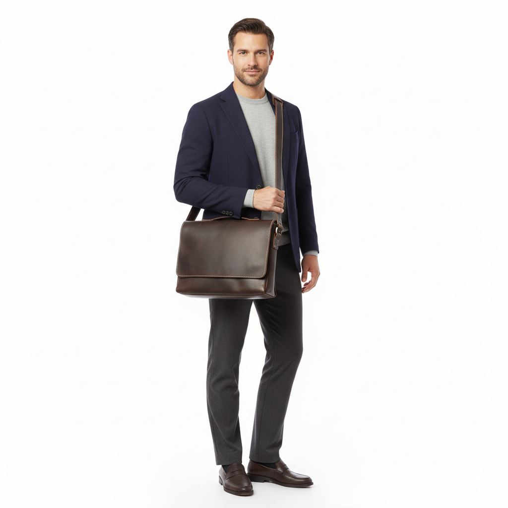 Sac en Cuir Homme Style Urbain – Bandoulière Messenger à Rabat - vue 2 | Roselys