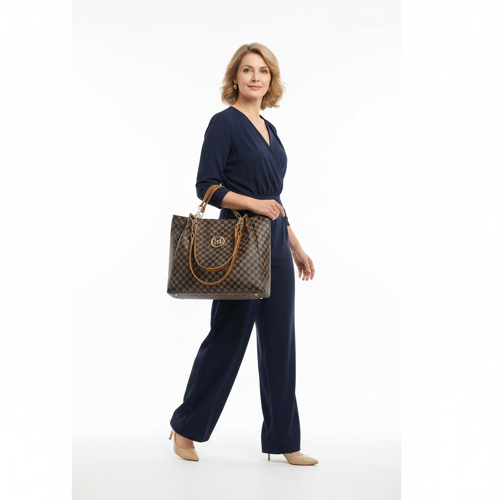 Sac en Cuir Femme Style Urbain – Fourre-Tout Graphique Structuré