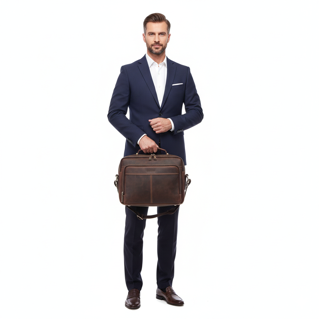 Sac en Cuir Homme Style Vintage – Bandoulière Multi-Compartiments