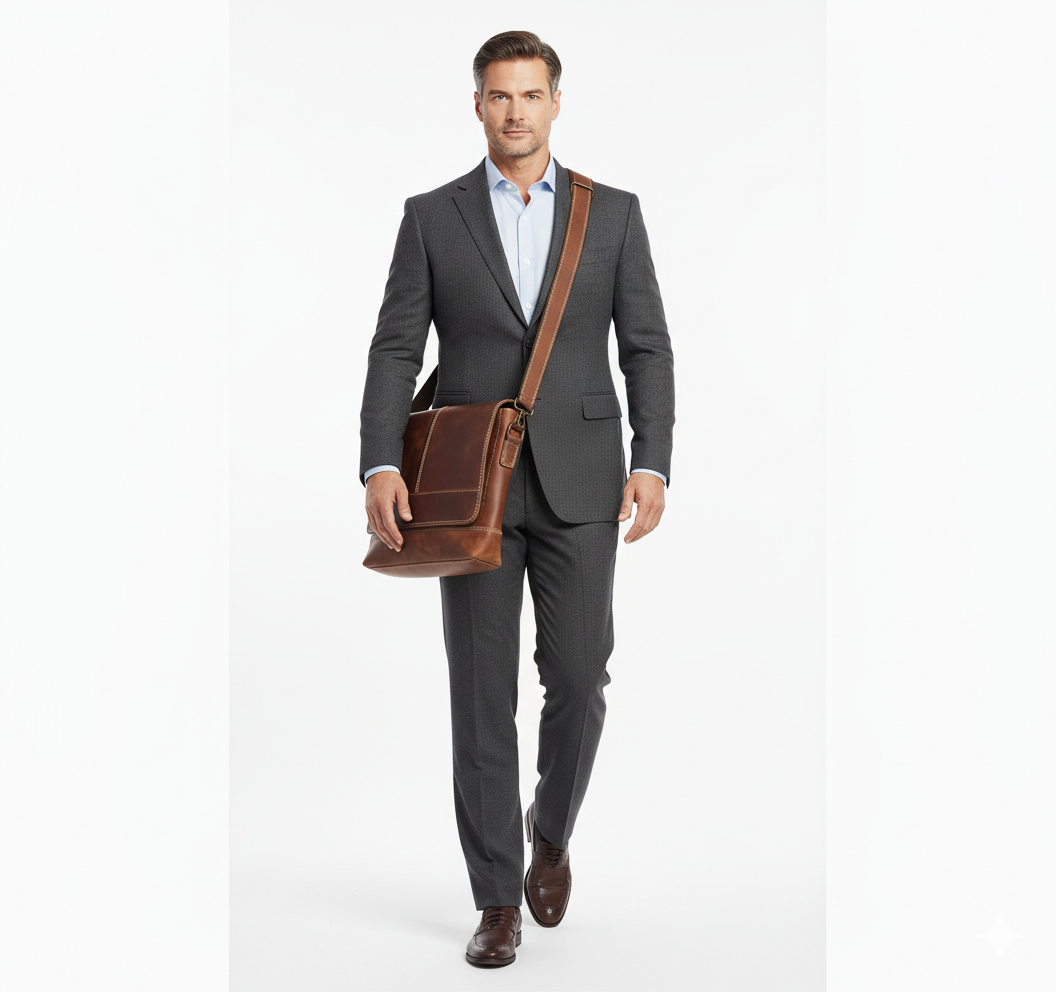 Sac en Cuir Homme Style Rétro – Bandoulière Format A4