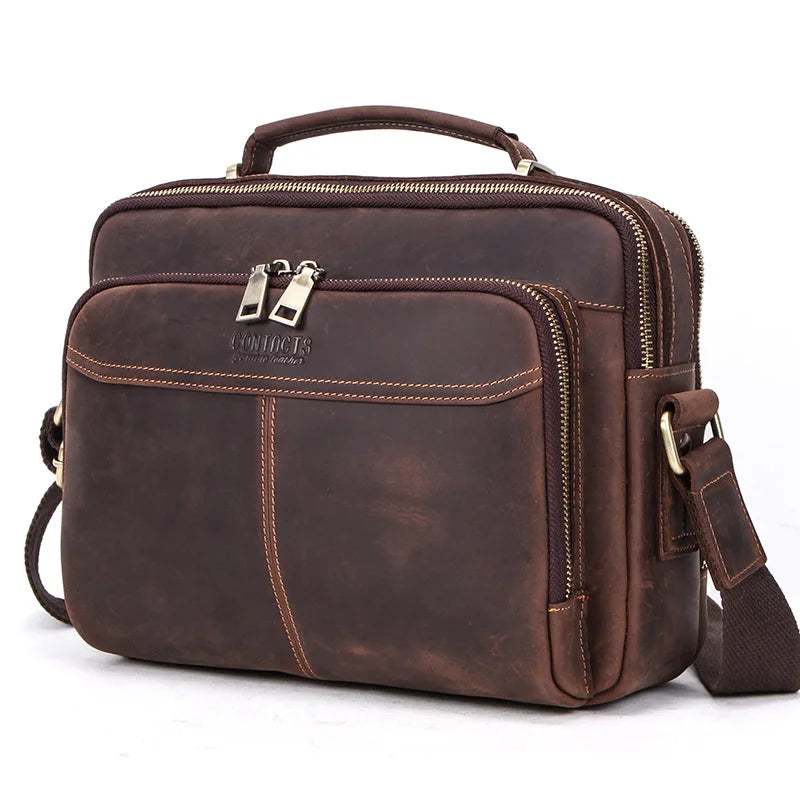 Sac en Cuir Homme Style Vintage – Bandoulière Multi-Compartiments