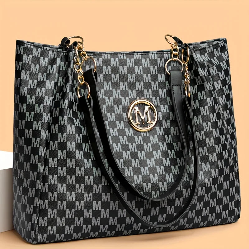 Sac en Cuir Femme Style Urbain – Fourre-Tout Graphique Structuré