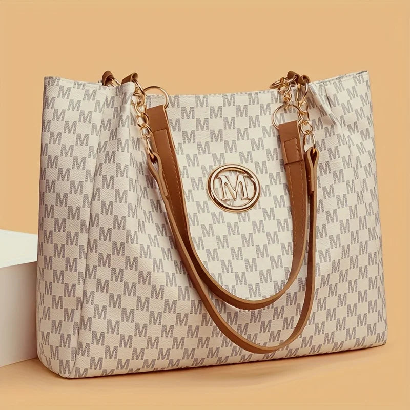 Sac en Cuir Femme Style Urbain – Fourre-Tout Graphique Structuré