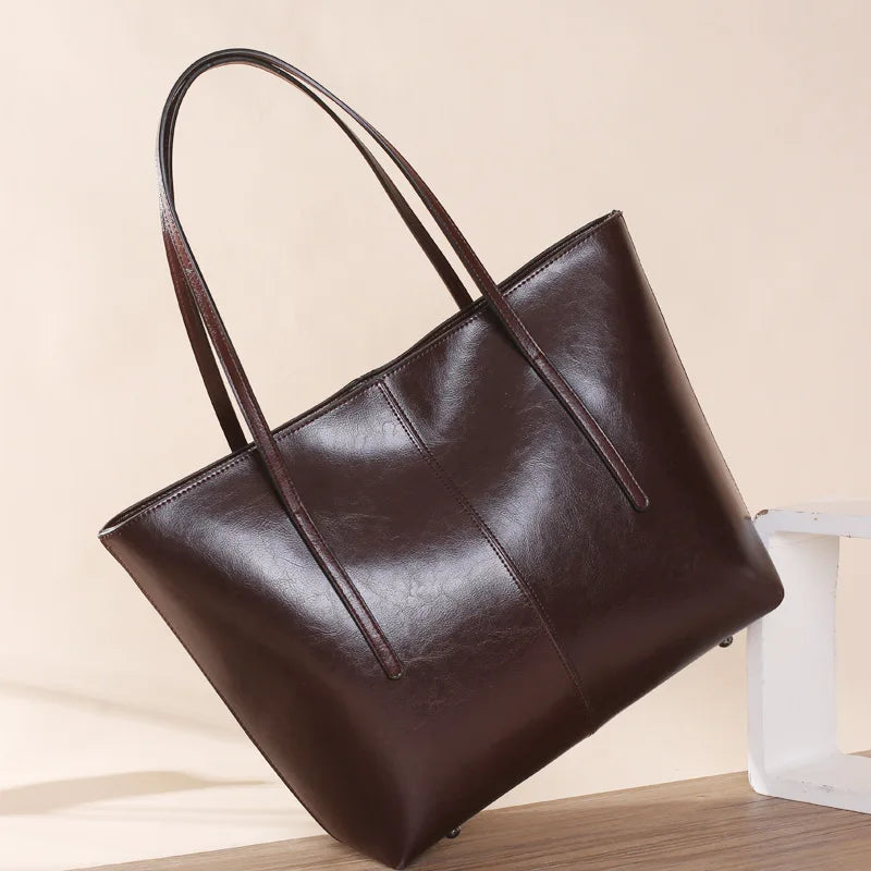 Sac en Cuir Femme Format Cabas – Grande Capacité et Style Urbain