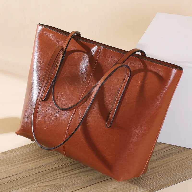 Sac en Cuir Femme Format Cabas – Grande Capacité et Style Urbain