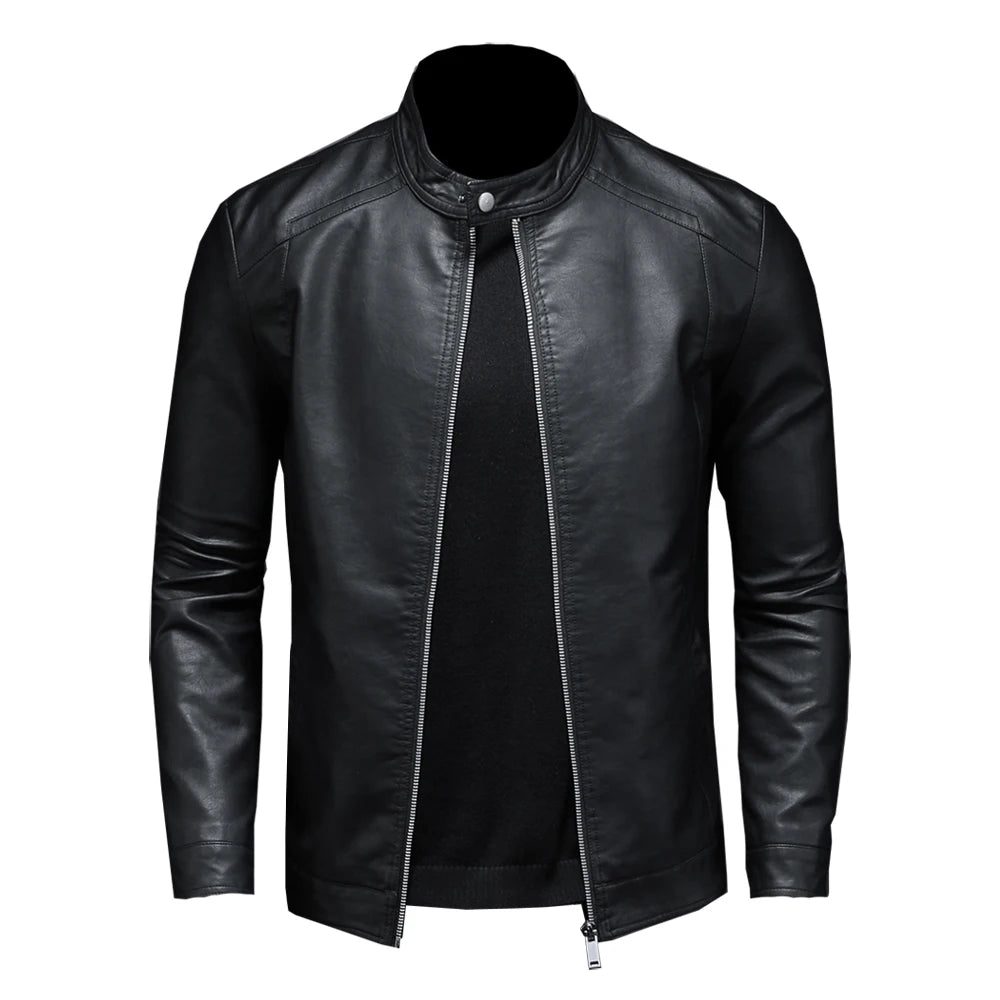 Veste Motard Noire Homme – Coupe Ajustée Moderne