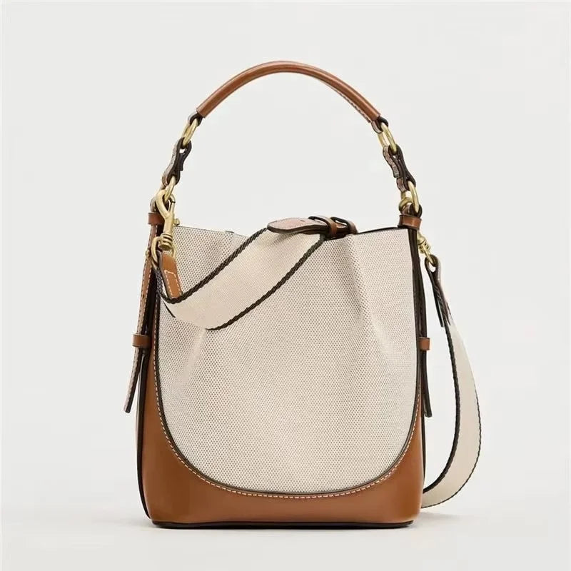 Sac en Cuir Femme Style Urbain – Sac Seau à Bandoulière Large