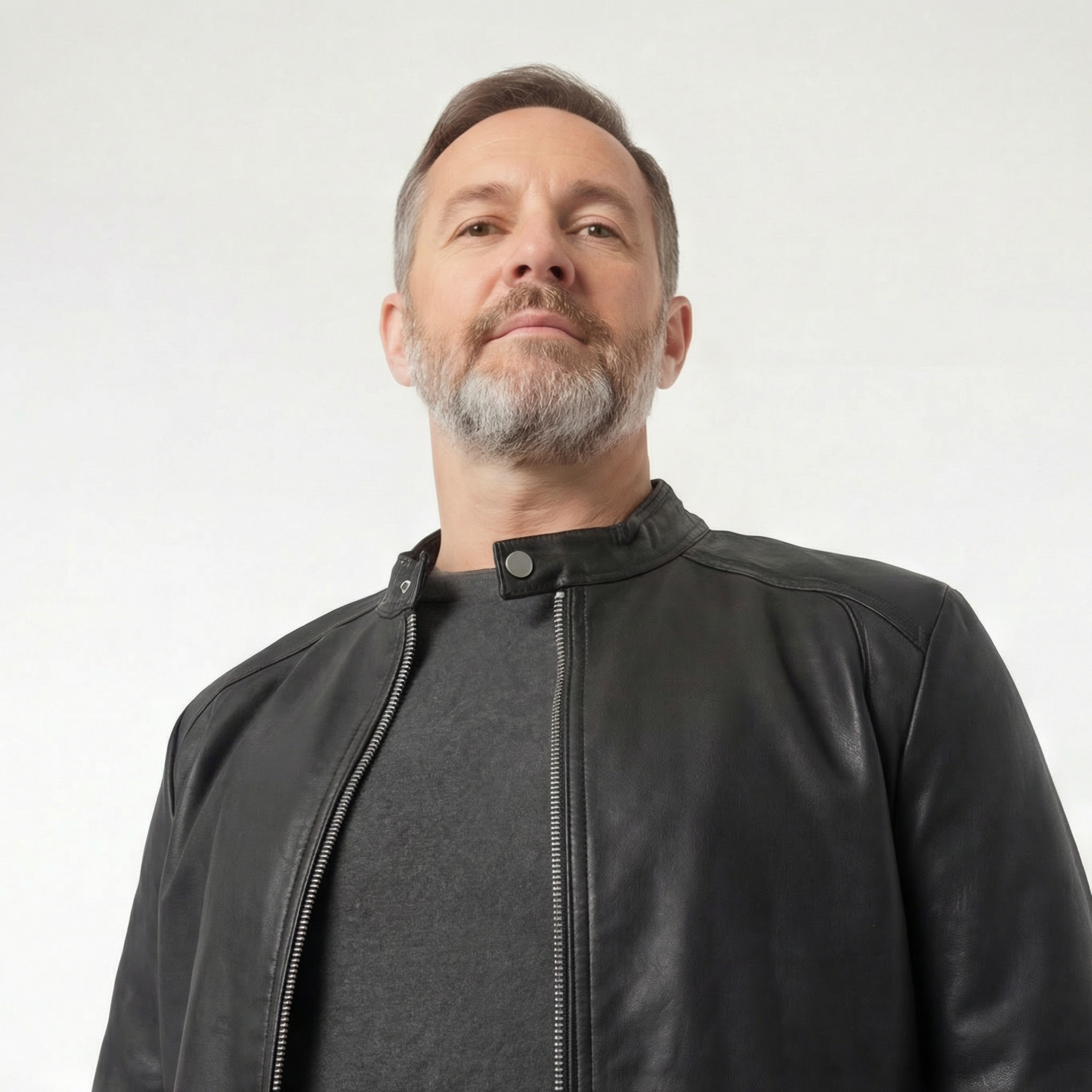 Veste Motard Noire Homme – Coupe Ajustée Moderne