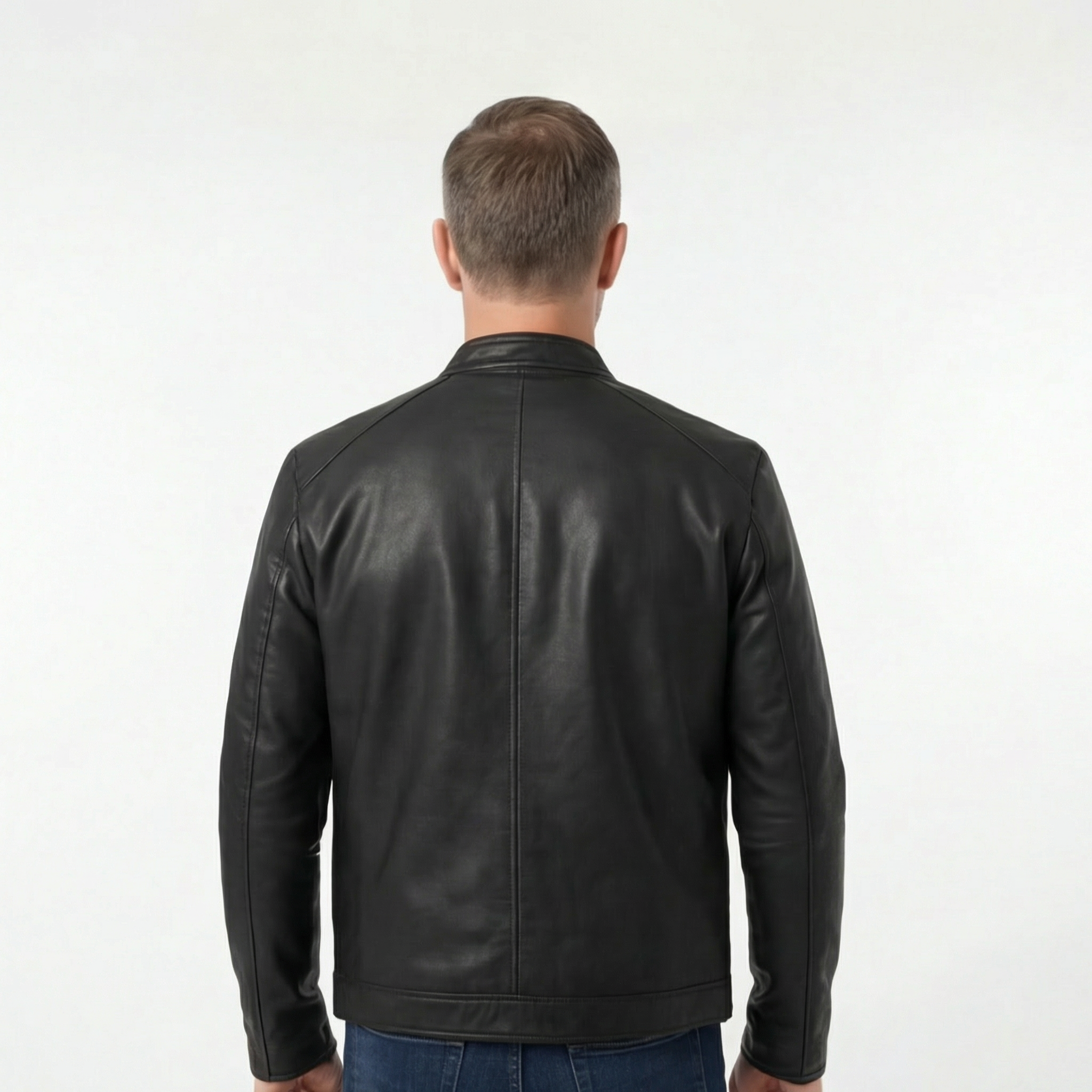 Veste Motard Noire Homme – Coupe Ajustée Moderne